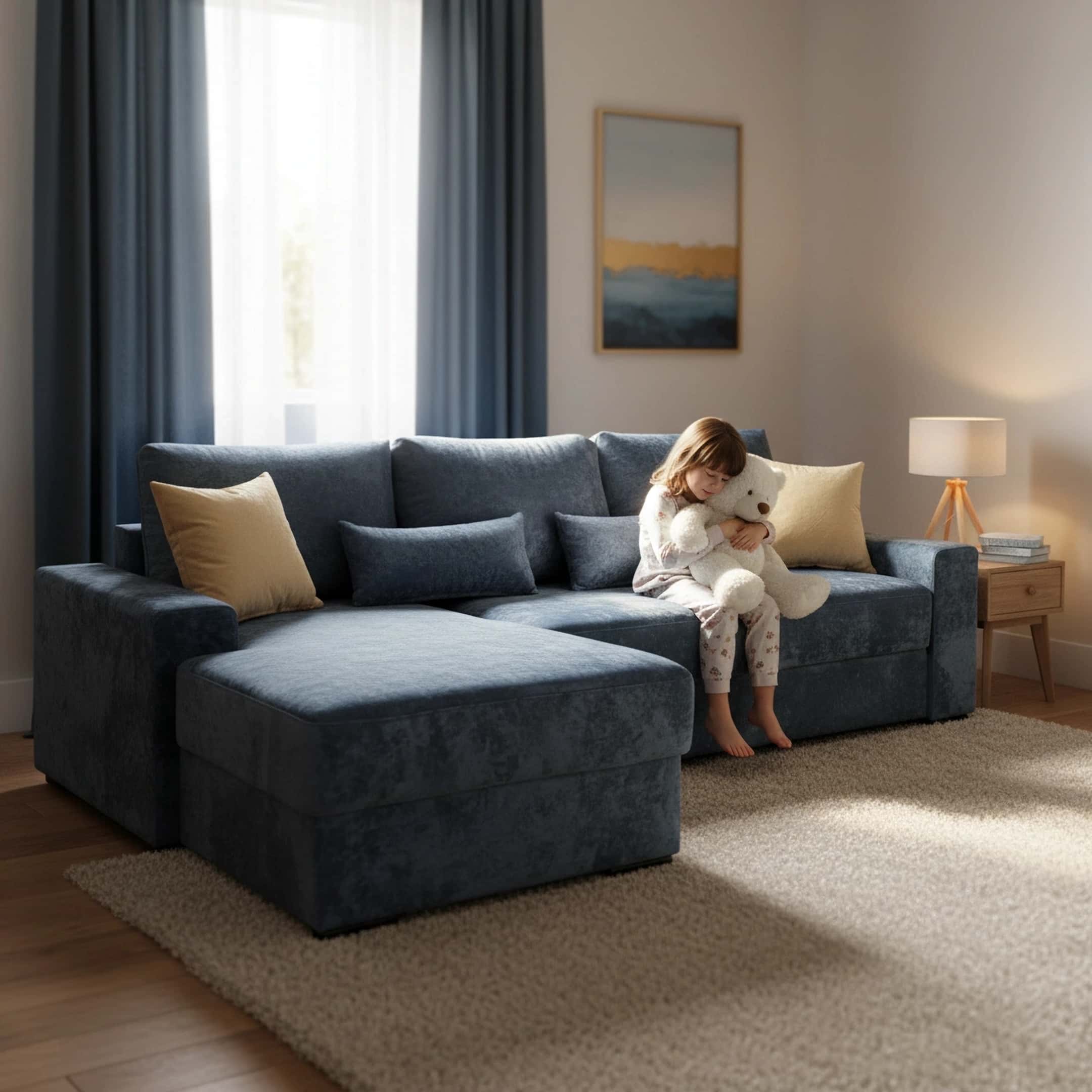 угловой диван ванкувер синий